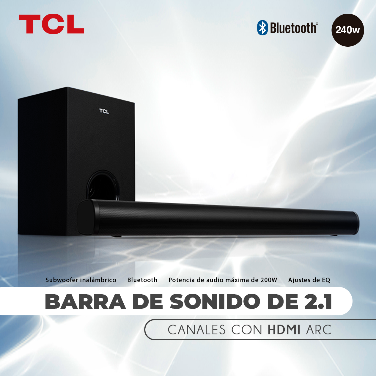 TCL S522W, una barra de sonido con HDMI ARC y subwoofer inalámbrico